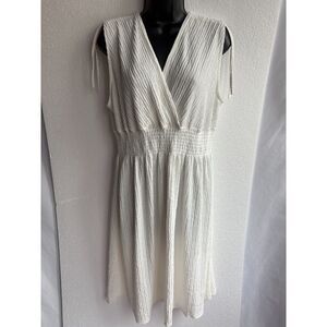 Snowflake White Sundress Beachy Size XL Coastal Surplice Basic Minimalist Cruise